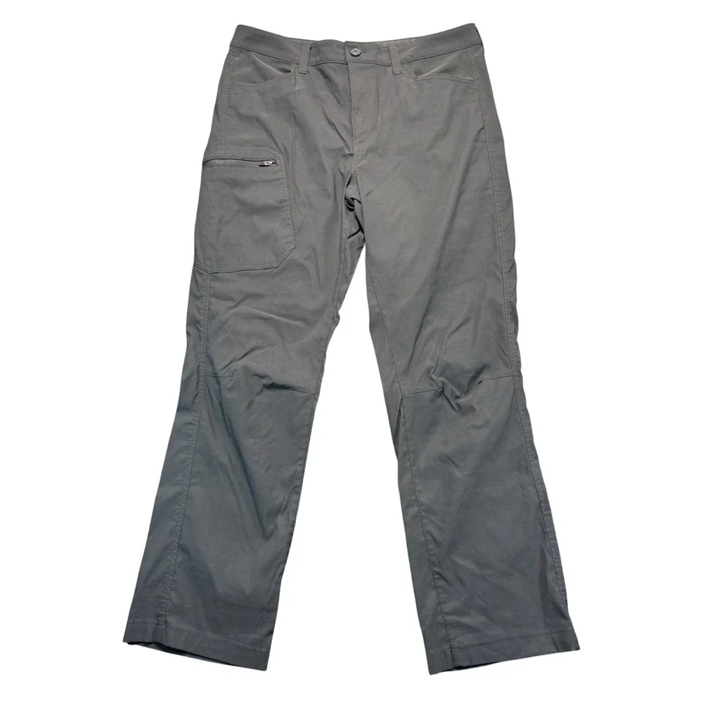 Eddie Bauer Mens Guide Pro Hiking Pants Gray 33x30 Straight Leg Cargo Pocket